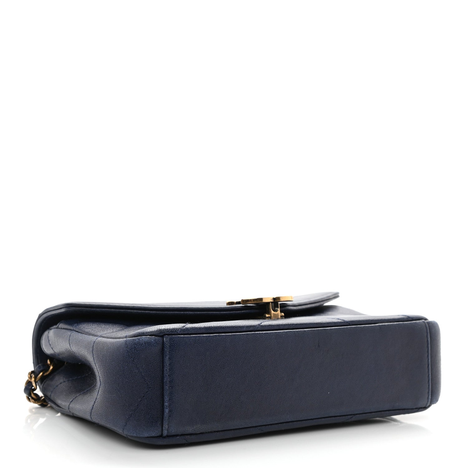 Chanel Lambskin Chevron Mini Coco Envelope Flap Navy 4 of 13