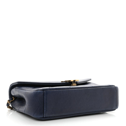 Chanel Lambskin Chevron Mini Coco Envelope Flap Navy 4 of 13