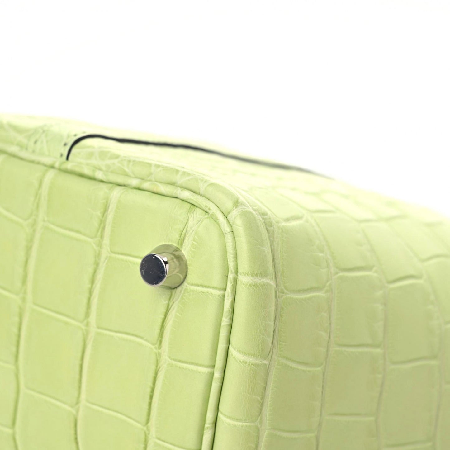 Matte Alligator Picotin Lock 18 Jaune Bourgeon