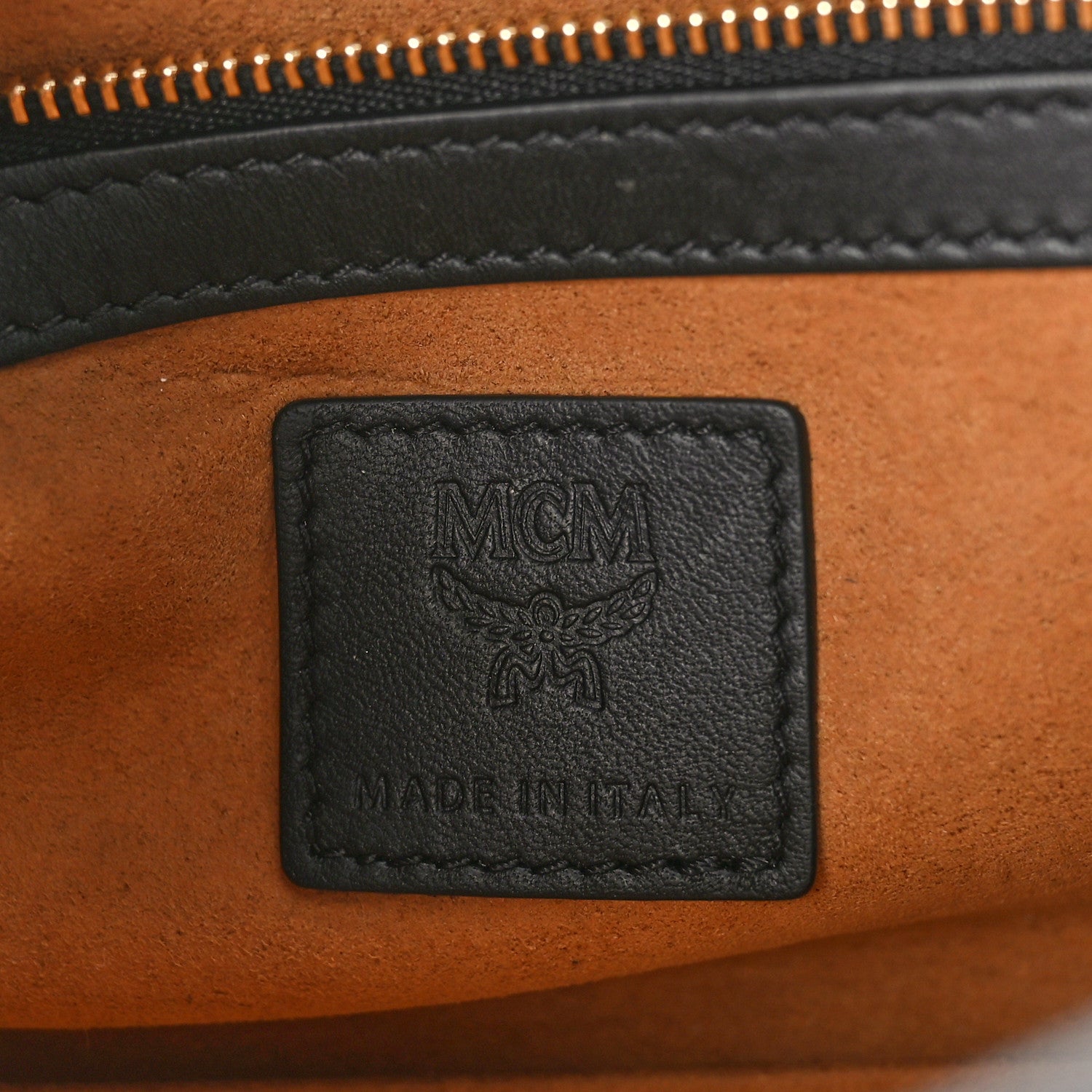 MCM Calfskin Mini Aren Boston Bag Black 7 of 9