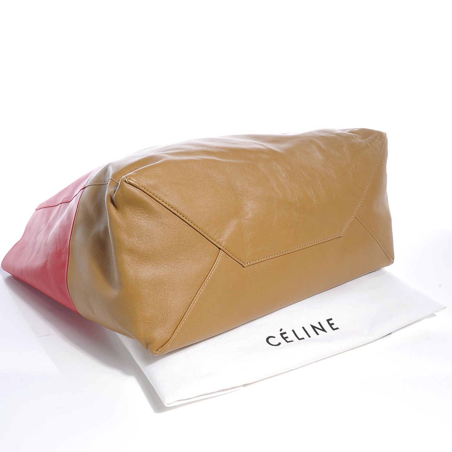 Celine Leather Horizontal Bi-Cabas Red Camel 4 of 8