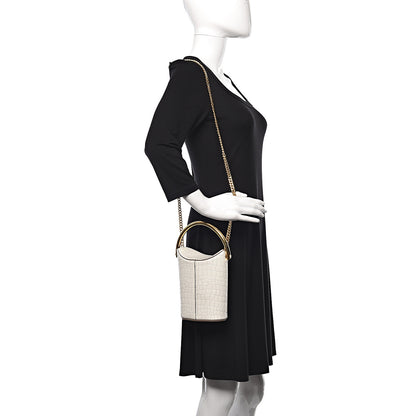 Stella McCartney Embossed Crocodile Effect Bucket Bag Ivory 2 of 12
