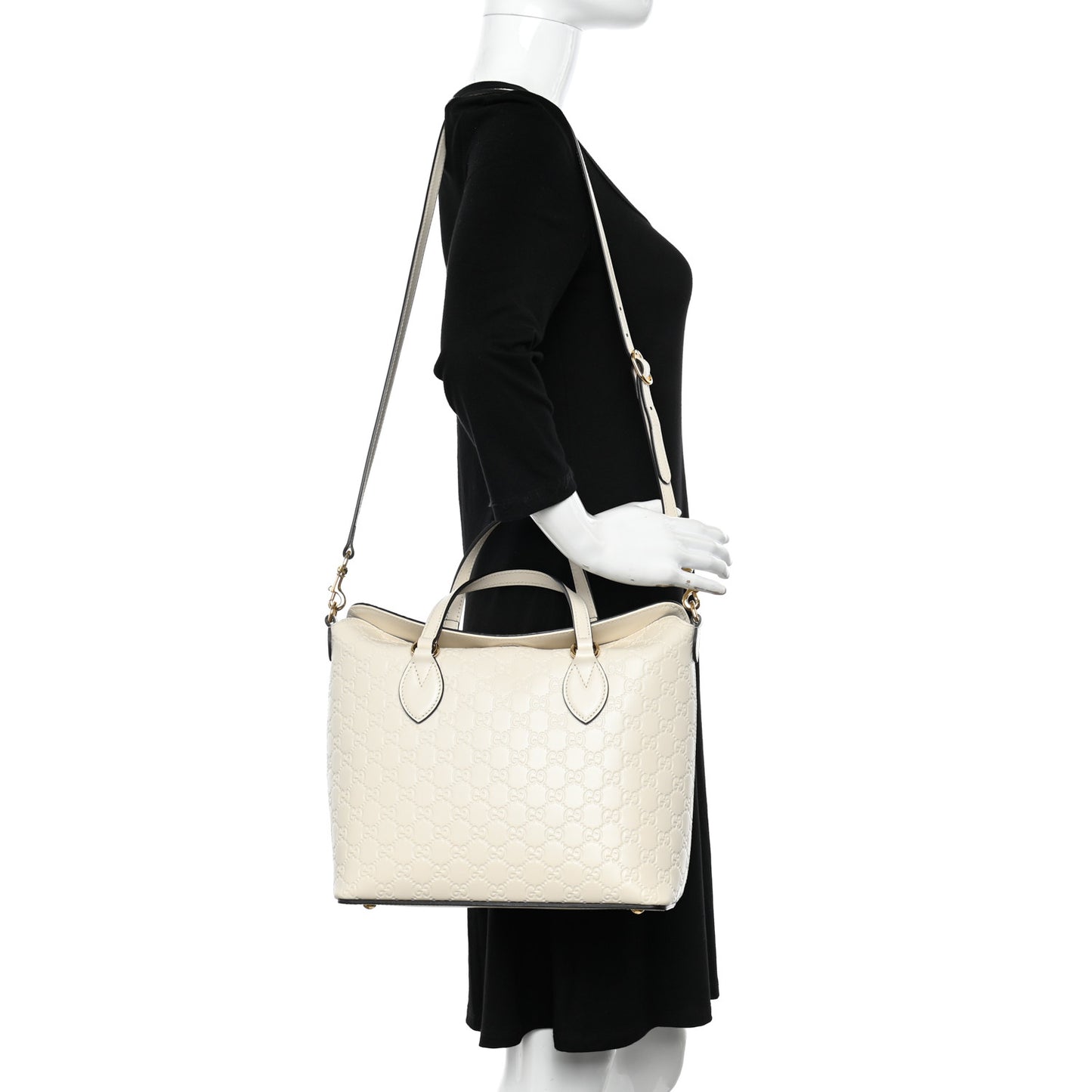 Guccissima Linea A Foldover Tote Off White