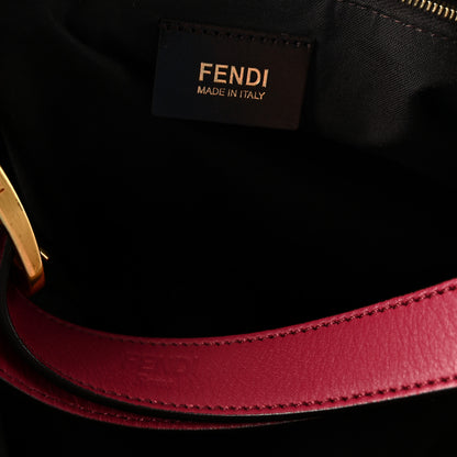 Fendi Pequin Cuoio Vegetale Large Hobo Tobacco Amarena 6 of 10