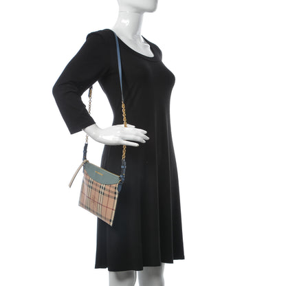 Burberry Haymarket Check Peyton Crossbody Clutch Bag Eucalyptus 2 of 10