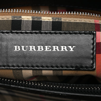 Burberry Derby Calfskin Vintage Check Medium Banner Tote Black 7 of 15