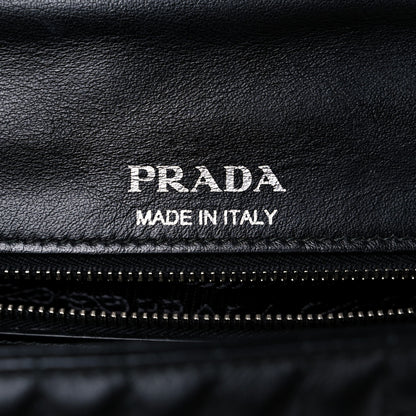 Prada Soft Calfskin Impunture Diagramme Large Chain Flap Shoulder Bag Black 6 of 12