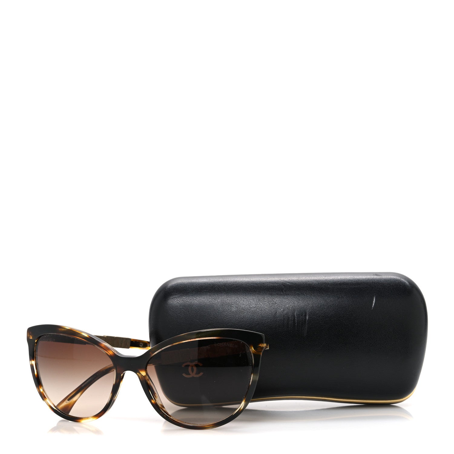 シャネル マトラッセ Chanel Crystal Baguette Cat Eye Bijou Sunglasses 5307-B Tortoise