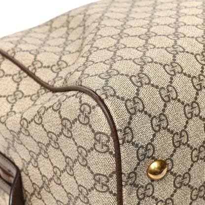 Gucci GG Supreme Monogram Textured Dollar Calfskin Web Medium Ophidia Carry-On Duffle Bag Beige Ebony New Acero 12 of 13