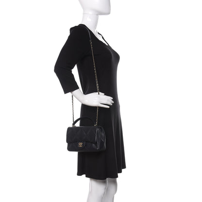 Chanel Lambskin Quilted Small Easy Carry Flap Navy 2 of 11