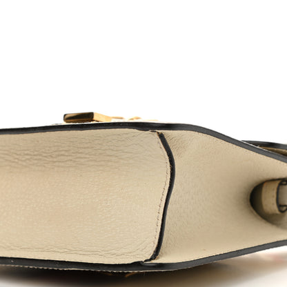 Gucci Textured Calfskin Bee Star Print Mini Sylvie Top Handle Bag Mystic White 10 of 14