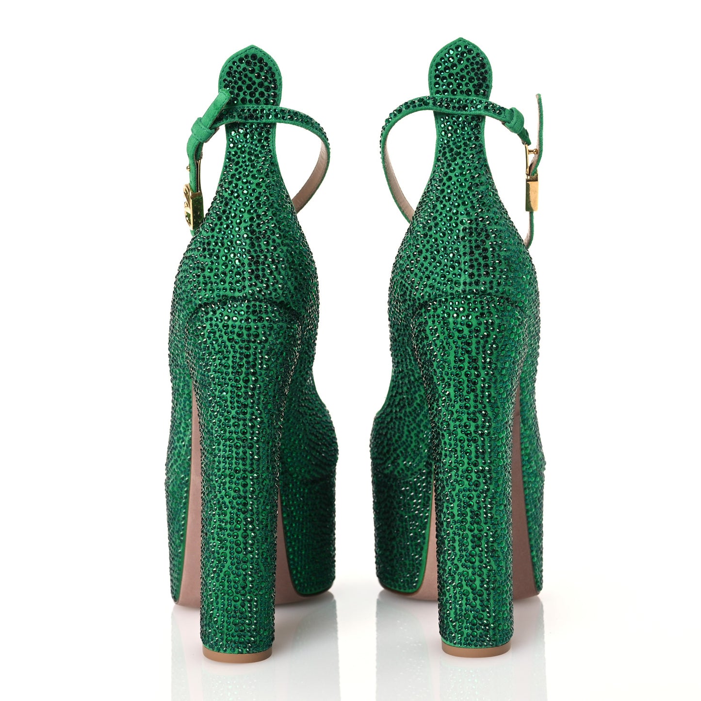 Crystal Suede Tan-Go 55/155mm Platform Pumps 37 Emerald