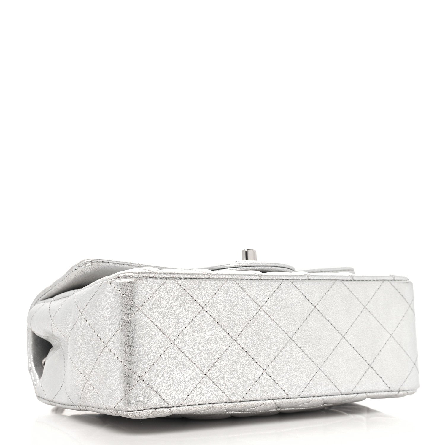 Chanel Metallic Lambskin Quilted Mini Rectangular Flap Silver 4 of 11