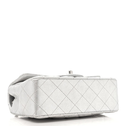 Chanel Metallic Lambskin Quilted Mini Rectangular Flap Silver 4 of 11