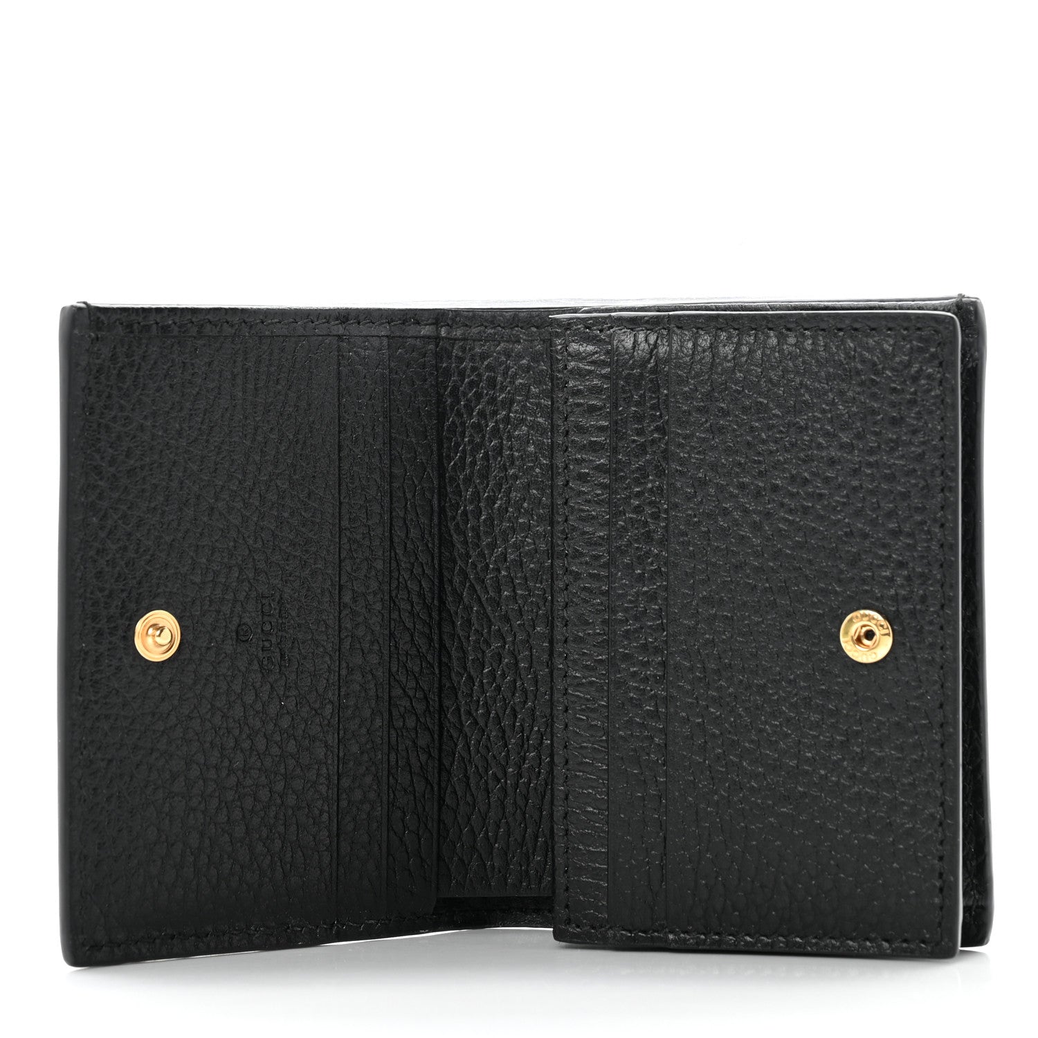 Gucci Dollar Calfskin GG Supreme Monogram GG Marmont Card Case Black Beige Ebony 5 of 8