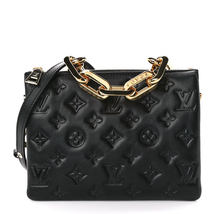 Louis Vuitton Lambskin Embossed Monogram Coussin BB Black 1 of 12