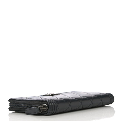 Chanel Lambskin Quilted Boy Zip Around Wallet Dark Grey 4 of 18