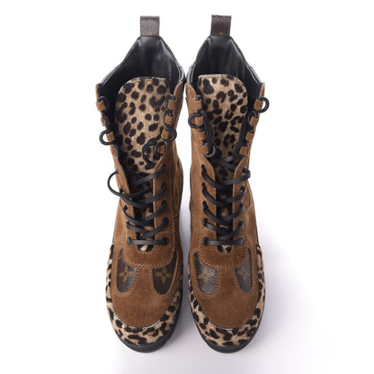 Louis Vuitton Suede Calfskin Monogram Laureate Platform Desert Boots 36.5 Cognac 6 of 9