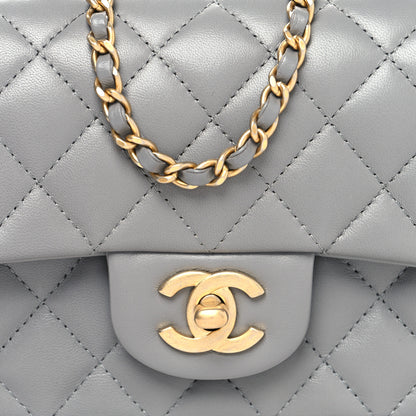 Chanel Lambskin Metal Quilted Mini Top Handle Rectangular Flap Grey 8 of 11