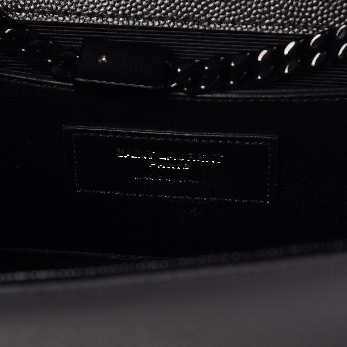 Grain De Poudre Medium Classic Monogram Kate Satchel Black