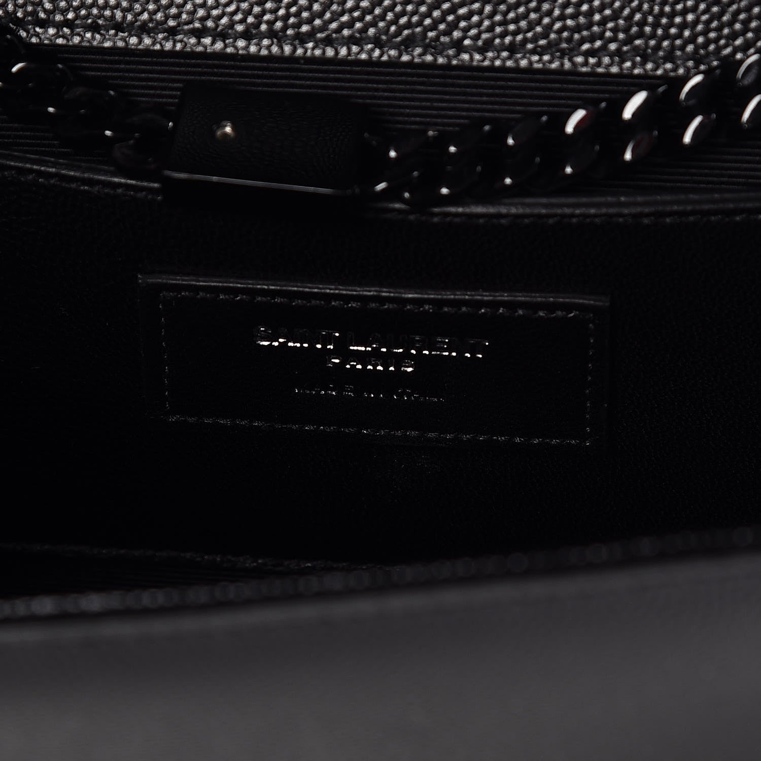 Saint Laurent Grain De Poudre Medium Classic Monogram Kate Satchel Black 7 of 9