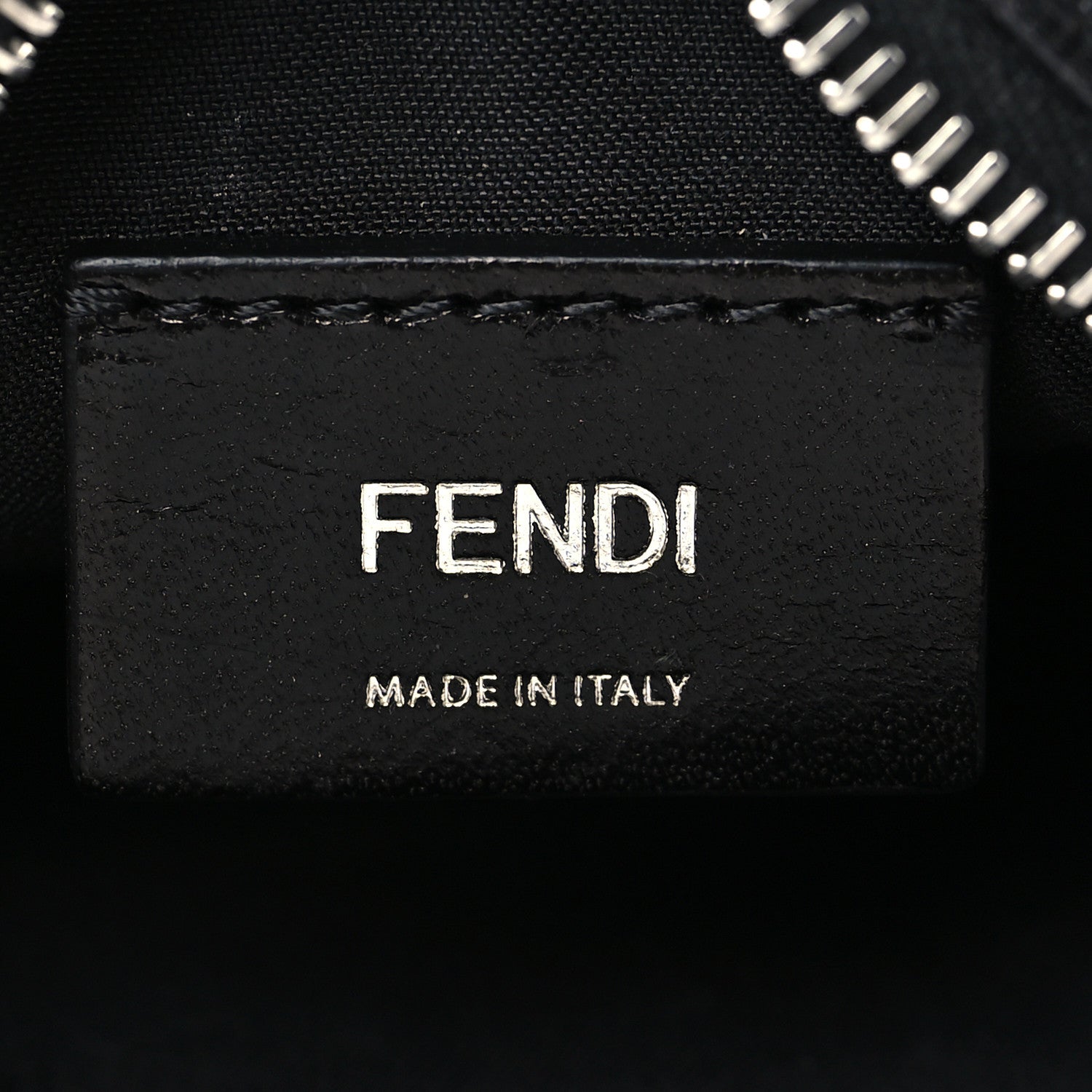 Fendi Glazed Fabric Vitello Century FF 1974 Stamp Patch Small Crossbody Messenger Black 6 of 10