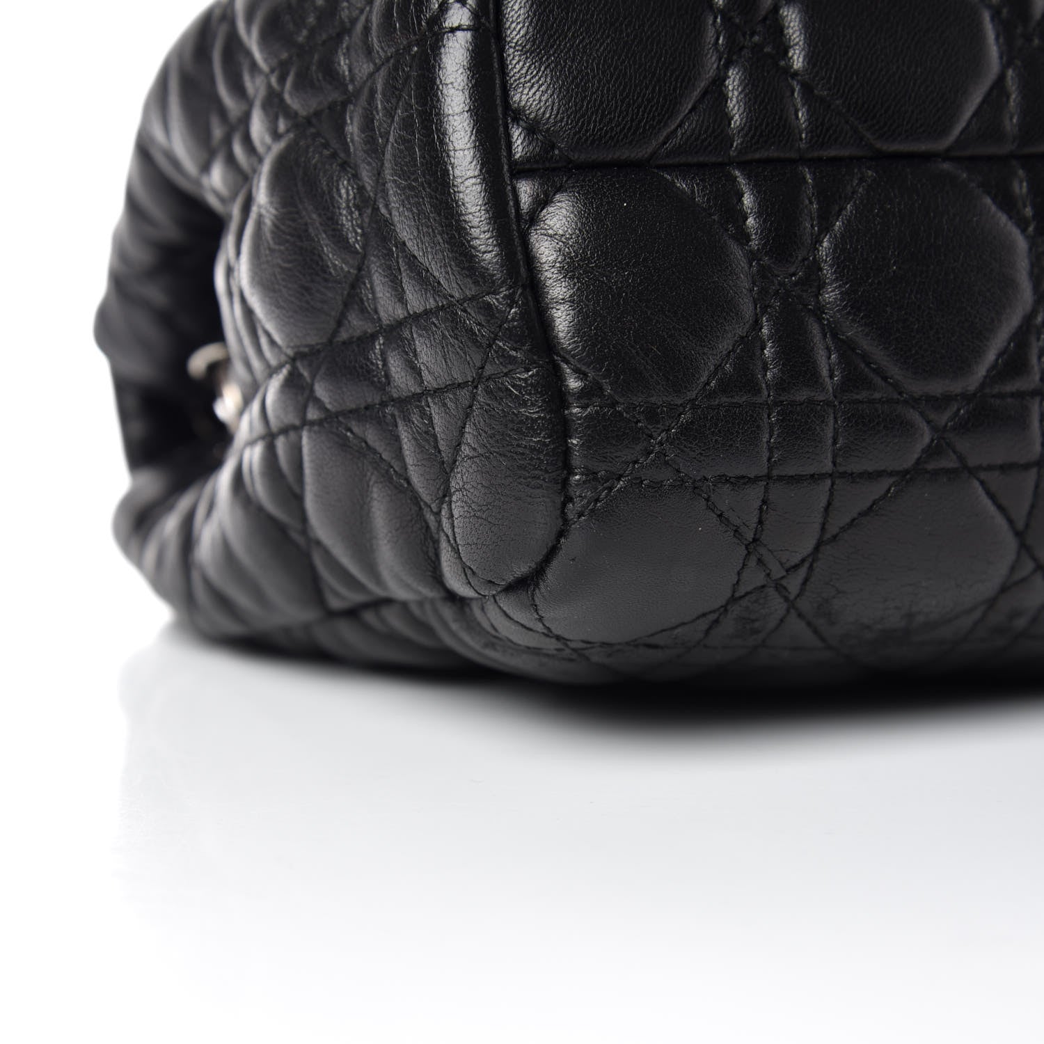 Christian Dior Lambskin Cannage Soft Flap Bag Black 10 of 12
