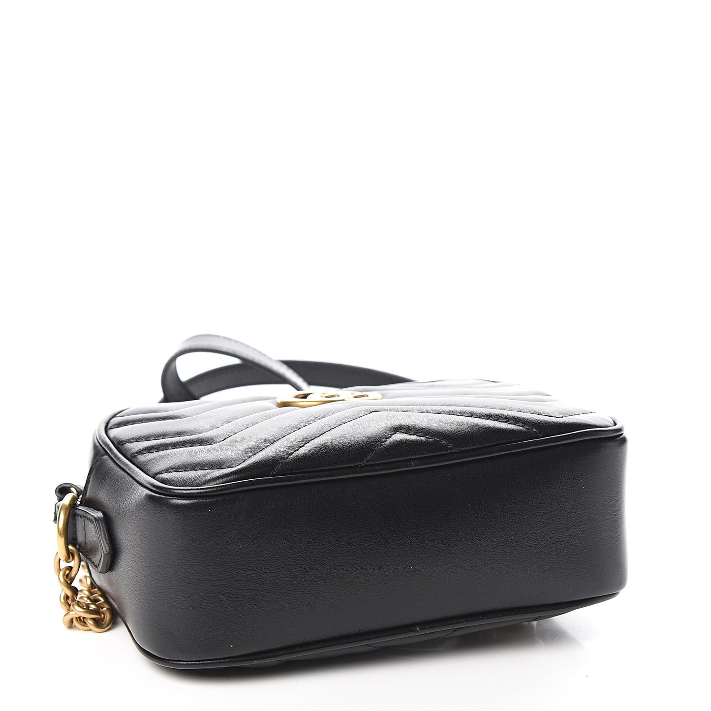 Calfskin Matelasse Mini GG Marmont Chain Shoulder Bag Black