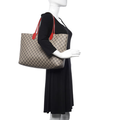 Gucci GG Supreme Monogram Medium Reversible Tote Beige Red 3 of 16