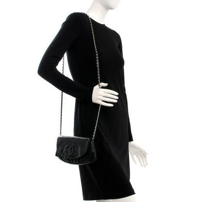 Chanel Caviar Half Moon Wallet On Chain WOC Black 2 of 9