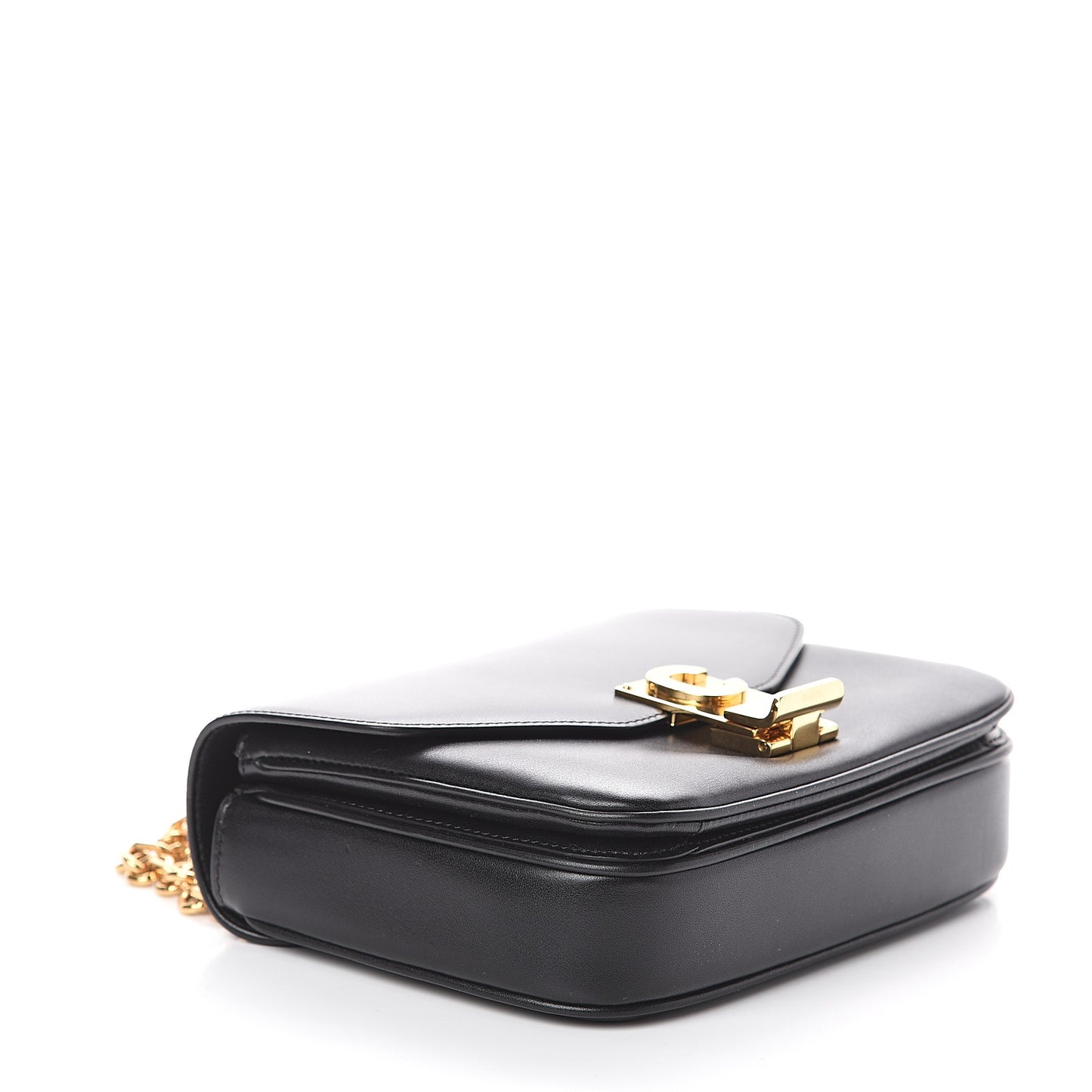 Shiny Calfskin Small C Bag Black