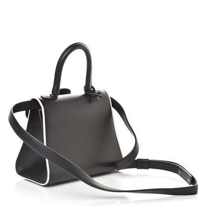 Delvaux Calfskin Illusion Piped Mini Brillant Satchel Black 3 of 9