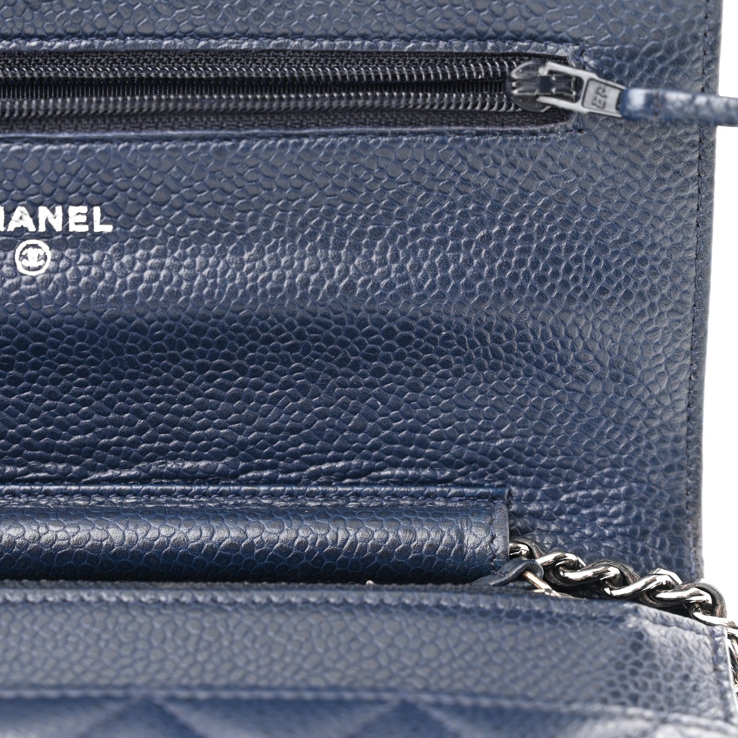 Chanel Caviar Quilted Wallet On Chain WOC Navy Blue 11 of 13