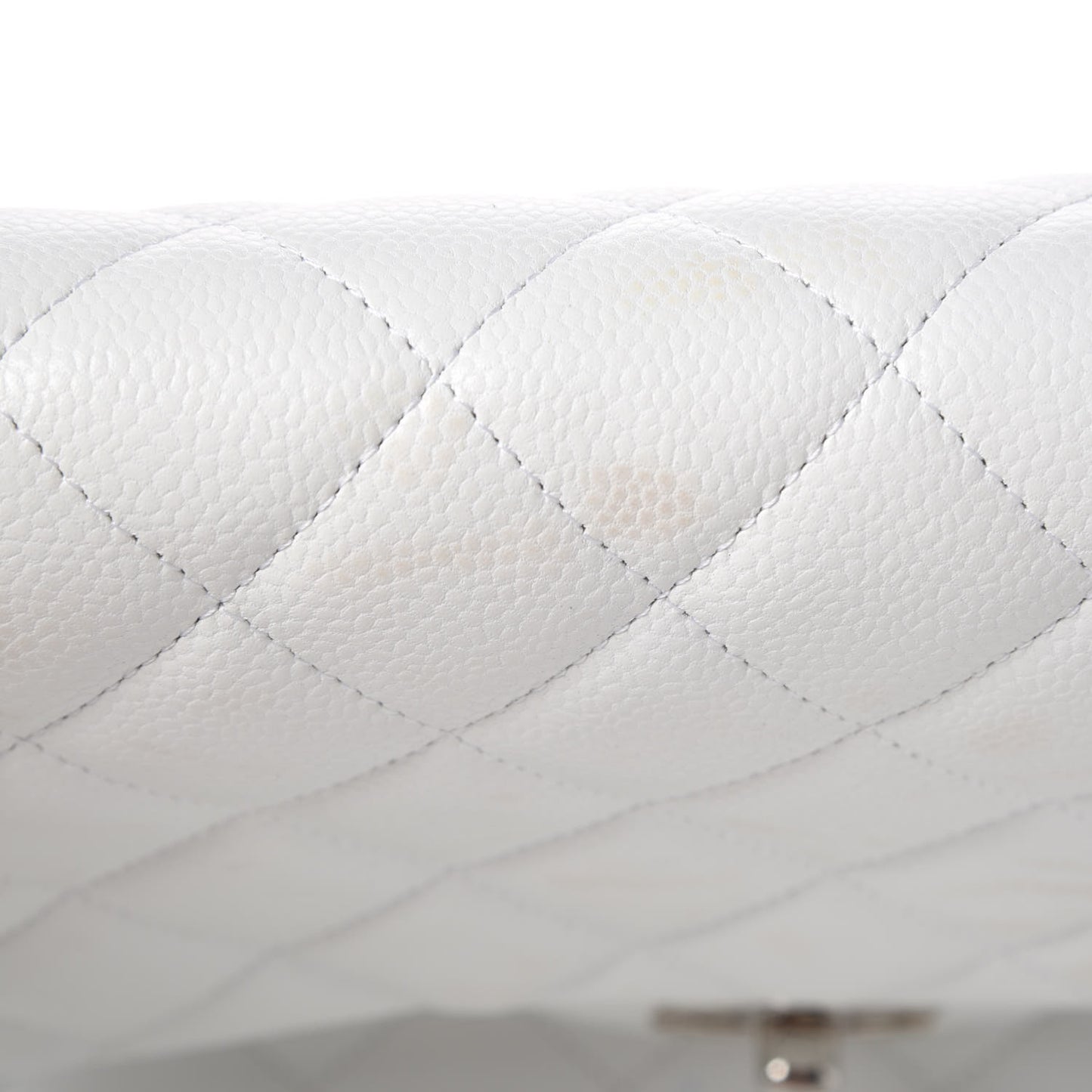 Caviar Quilted Jumbo Double Flap White