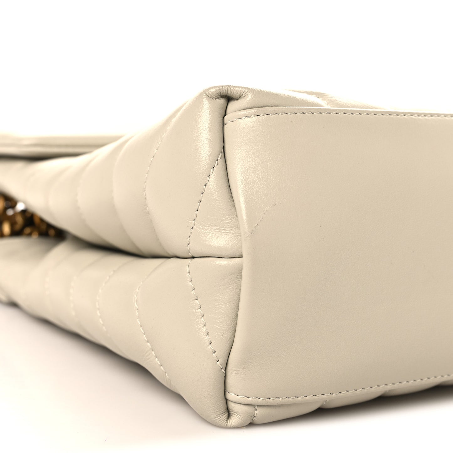 Calfskin Y Quilted Monogram Medium Loulou Chain Satchel Crema Soft