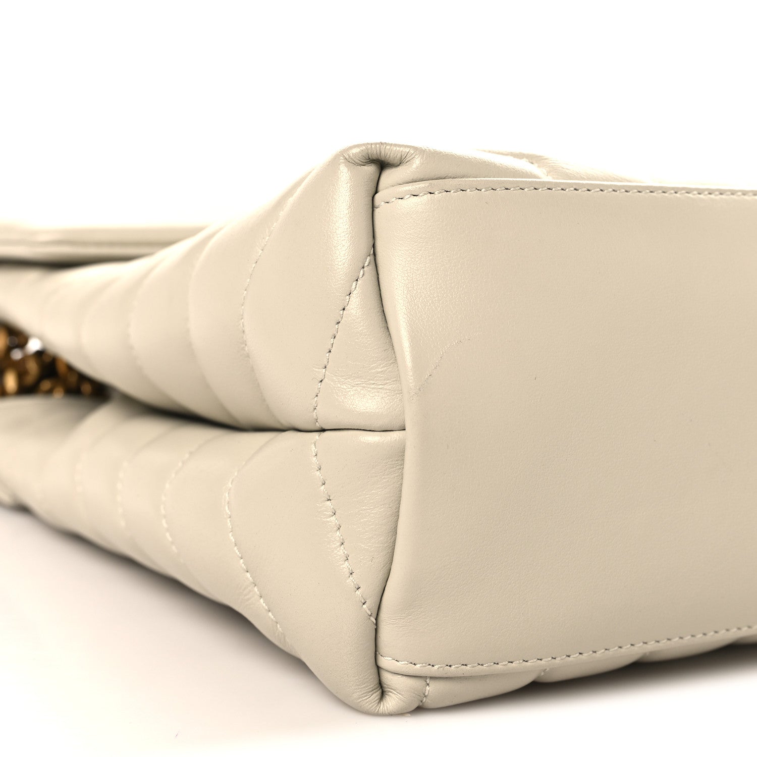 Saint Laurent Calfskin Y Quilted Monogram Medium Loulou Chain Satchel Crema Soft 8 of 11