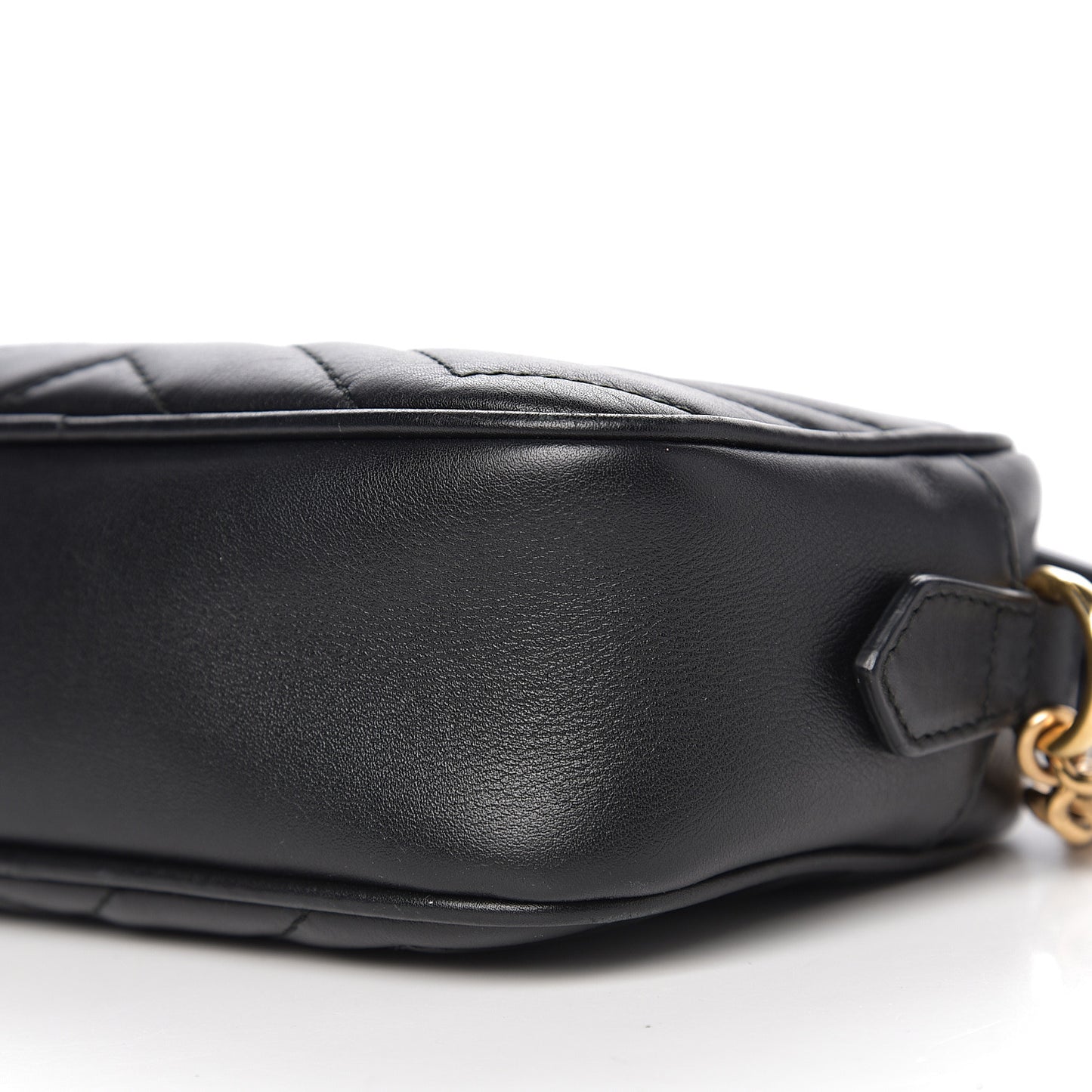 Calfskin Matelasse Mini GG Marmont Chain Shoulder Bag Black