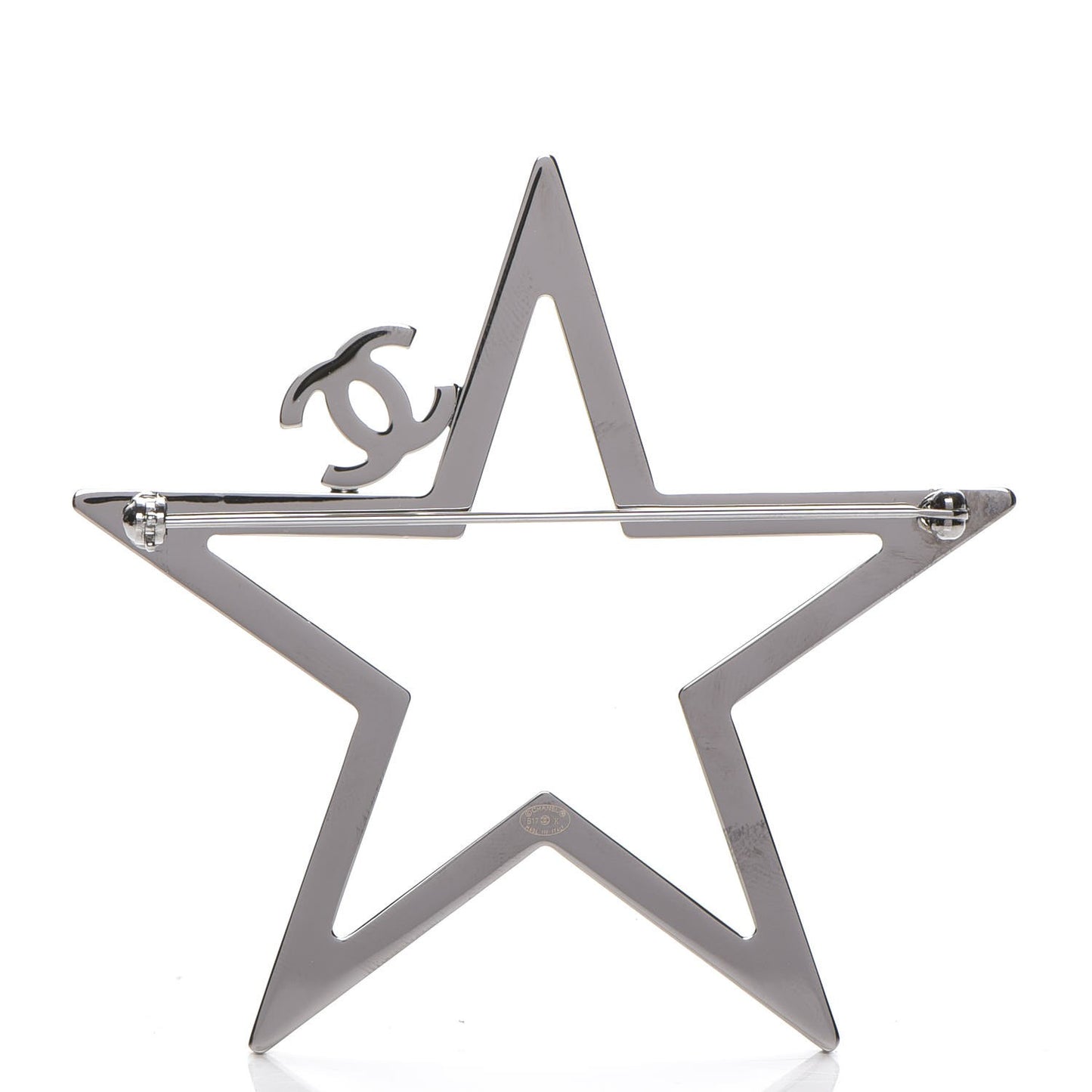 Ruthenium Crystal Star CC Brooch