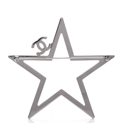 Chanel Ruthenium Crystal Star CC Brooch 3 of 4