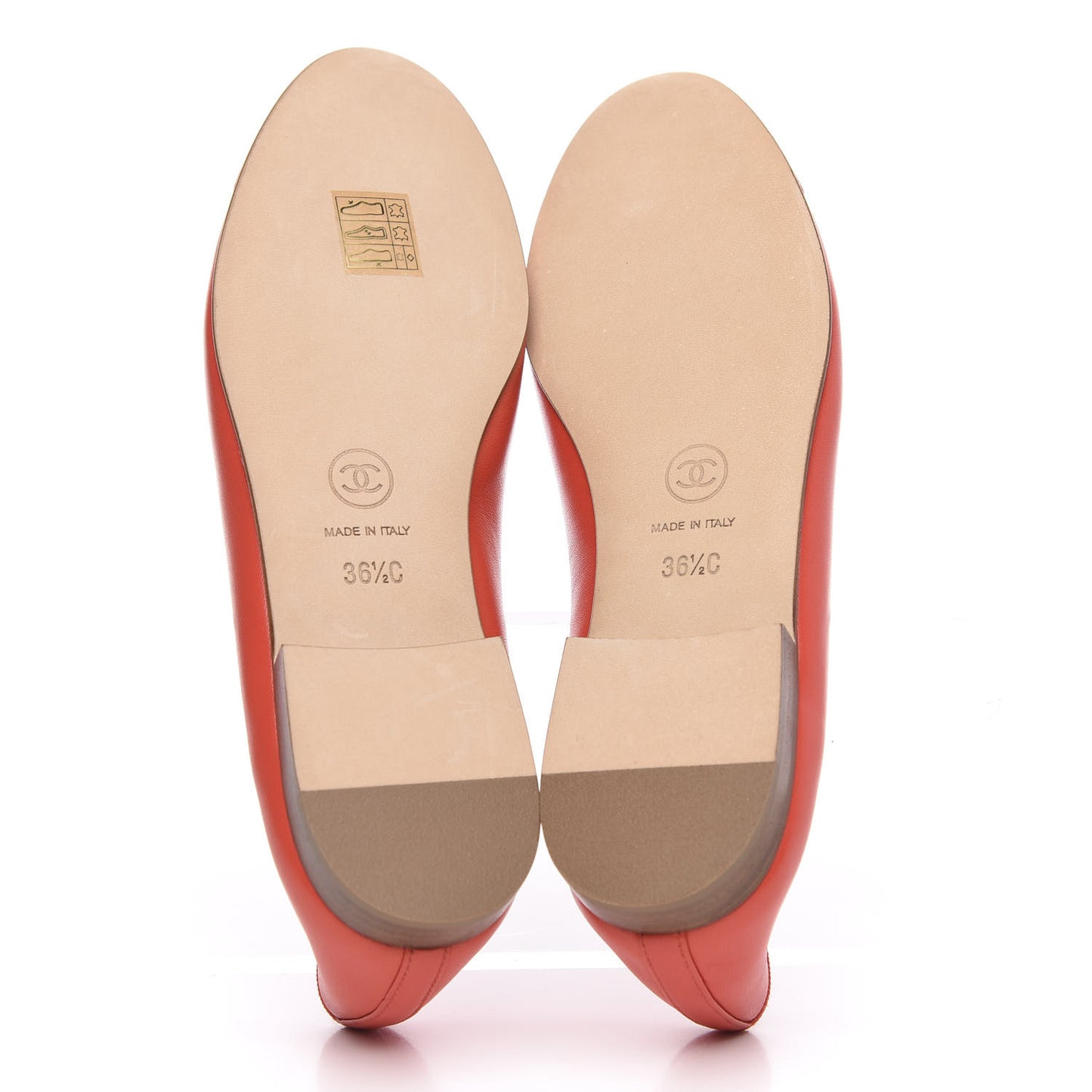 Lambskin Cap Toe Ballerina Flats 36.5 Coral