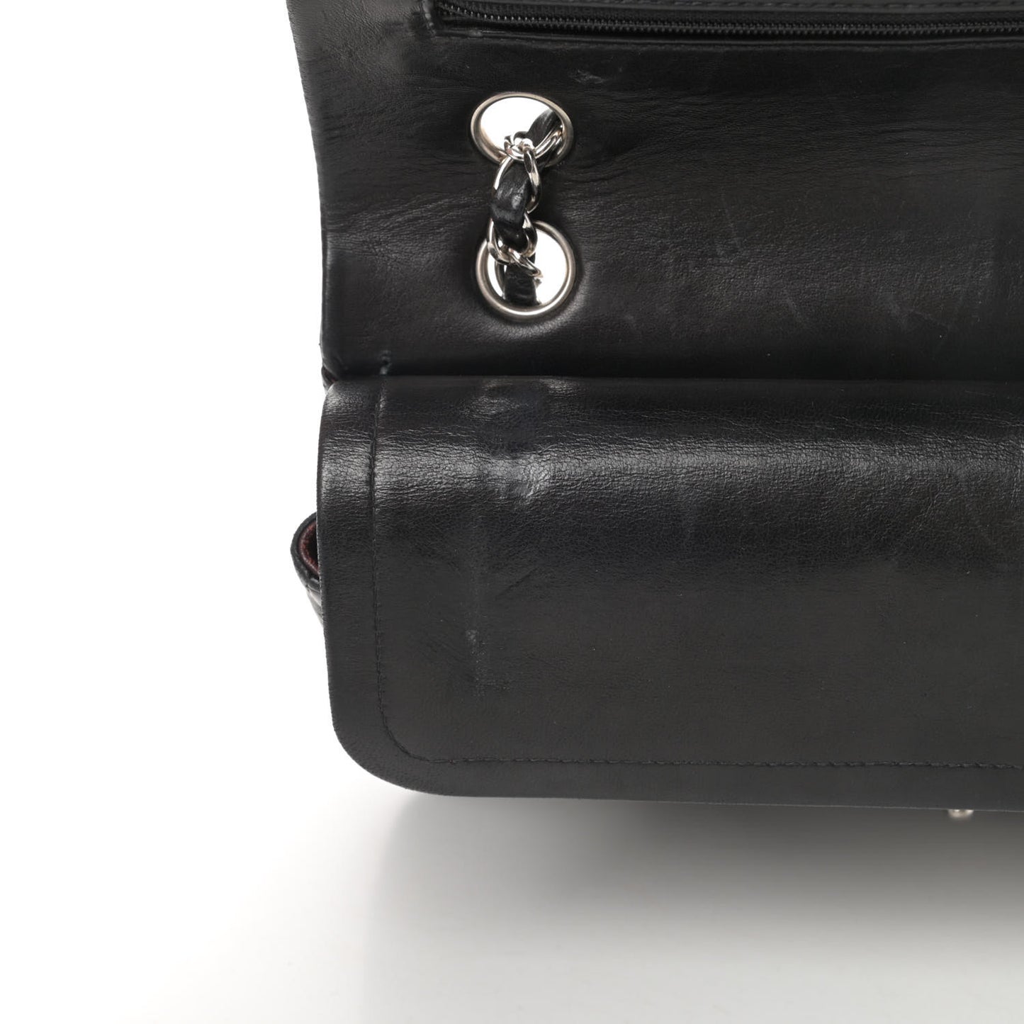 Lambskin Quilted Medium Double Flap Black