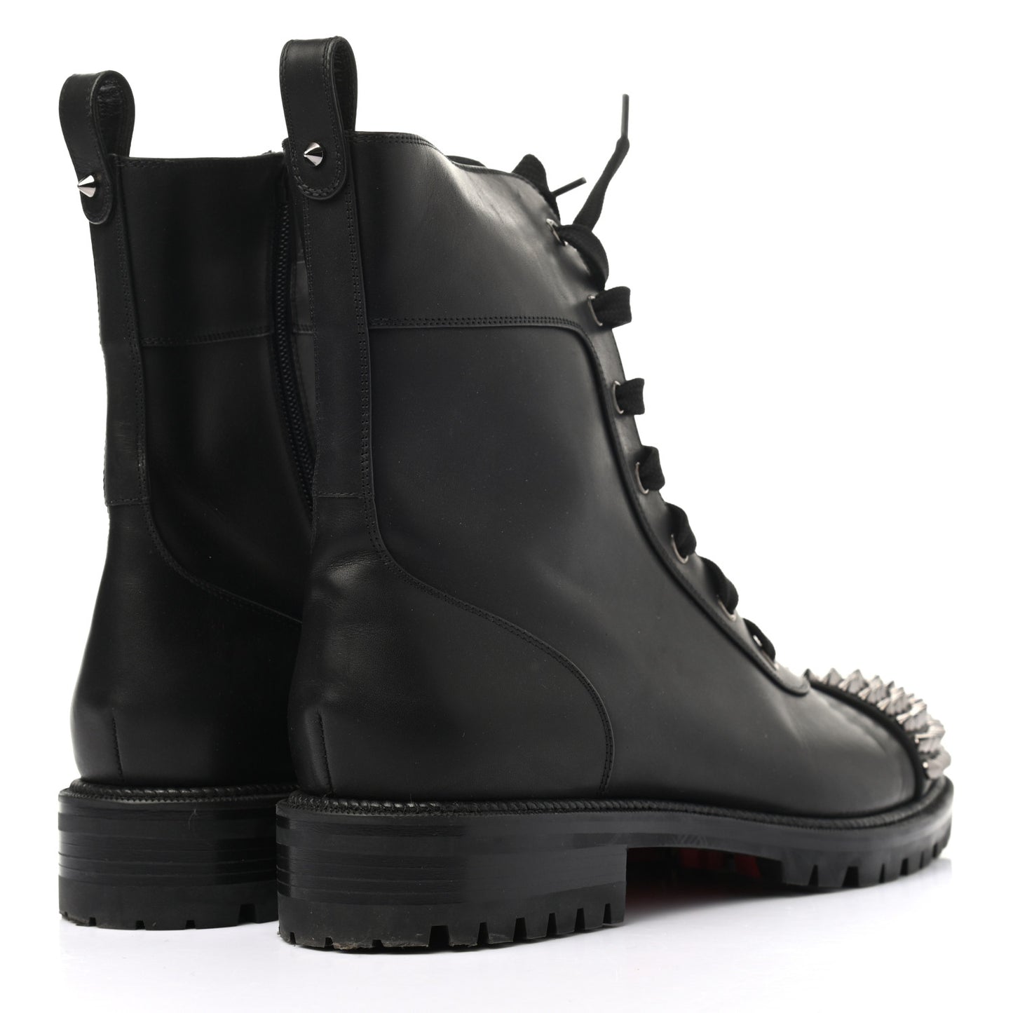 Calfskin Spikes TS Croc Flat Boots 41 Black