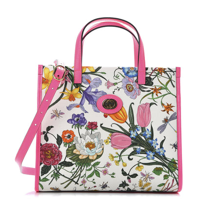 Gucci Canvas Medium Flora Tote Fuchsia 1 of 9
