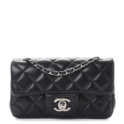 Chanel Lambskin Quilted Extra Mini Rectangular Flap Black 1 of 17