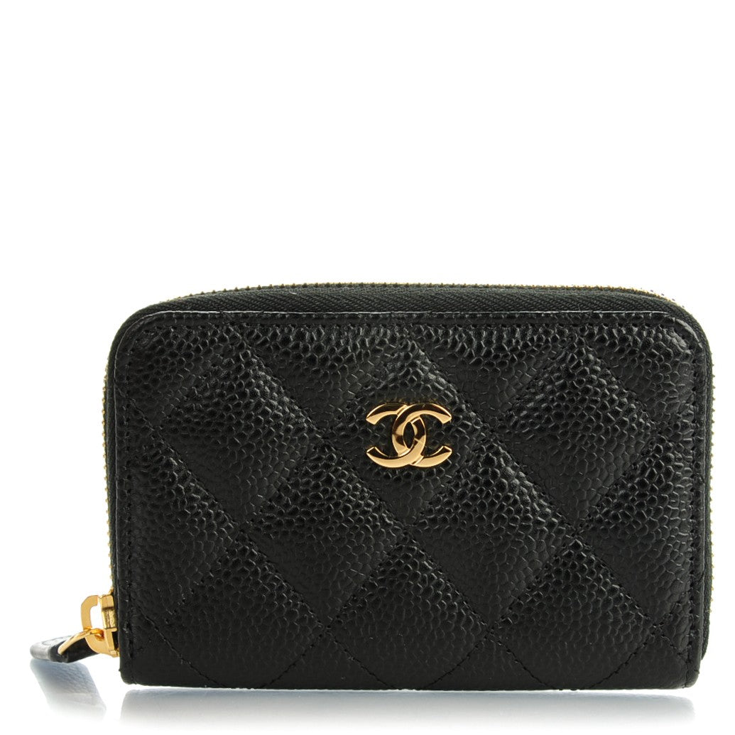 Chanel Caviar Quilted Zip Coin Purse Black 1 of 7