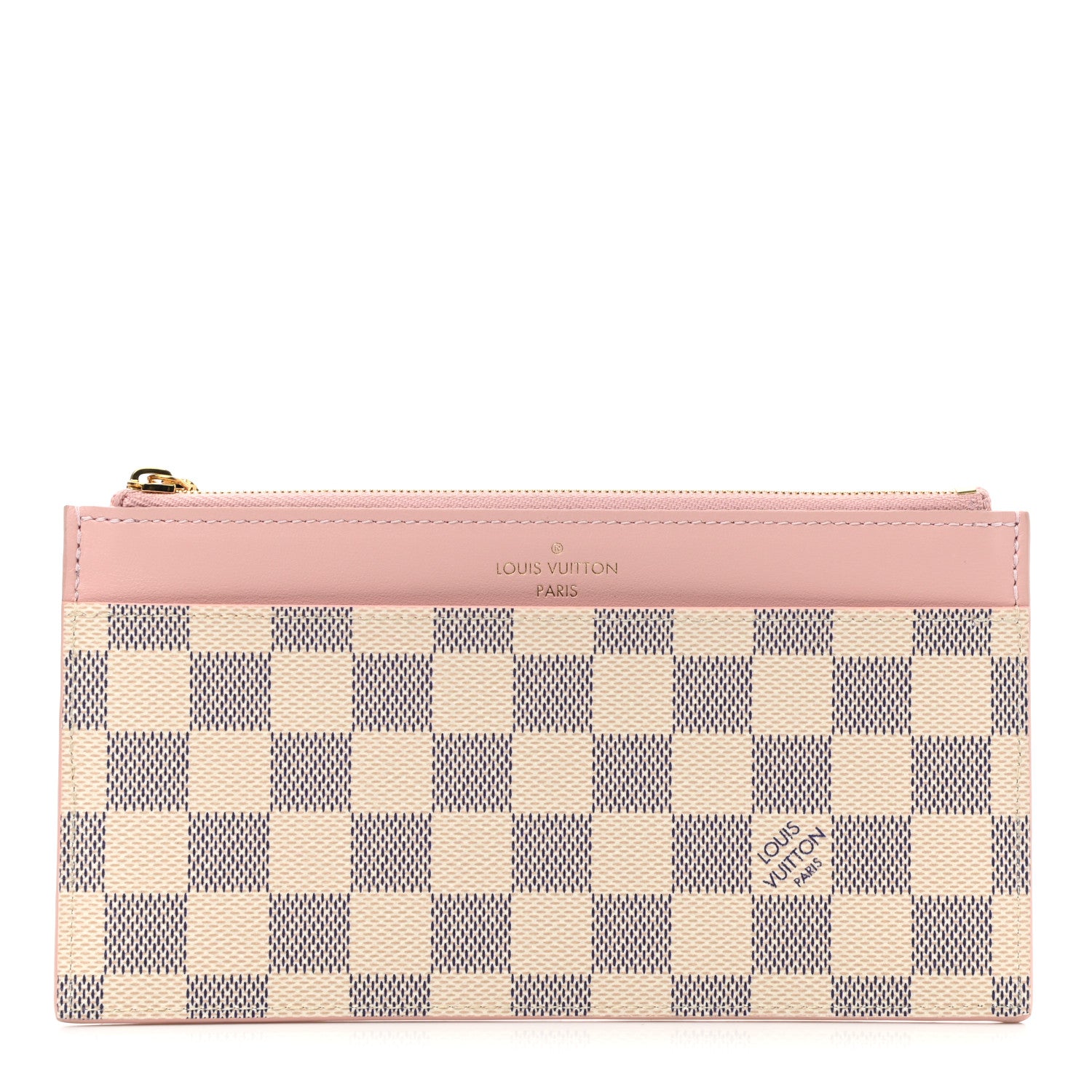 Louis Vuitton Damier Azur Slim Purse Rose Ballerine 1 of 9