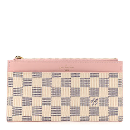 Louis Vuitton Damier Azur Slim Purse Rose Ballerine 1 of 9