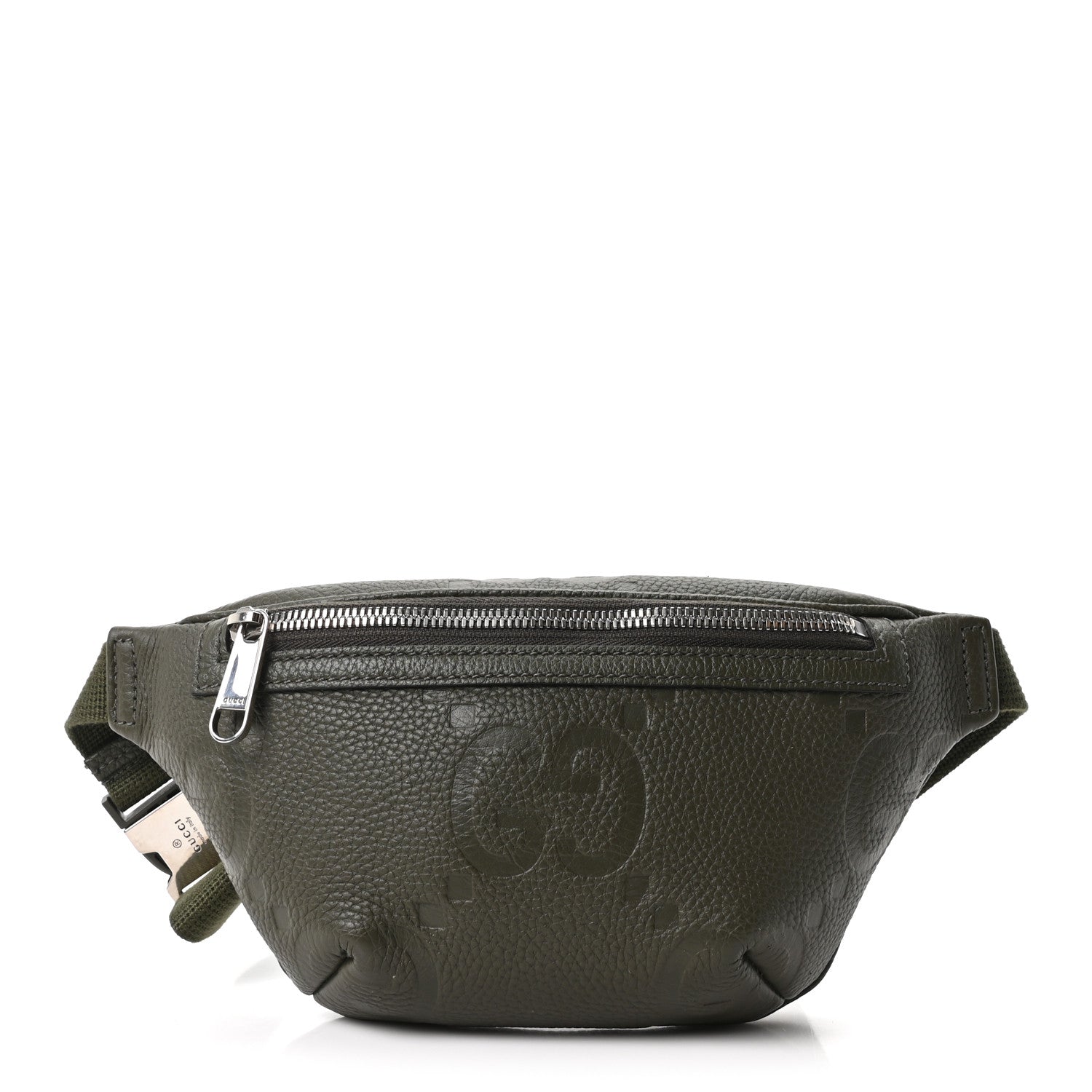 Gucci Piuma Calfskin Jumbo GG Embossed Small Belt Bag Dark Green 2 of 19