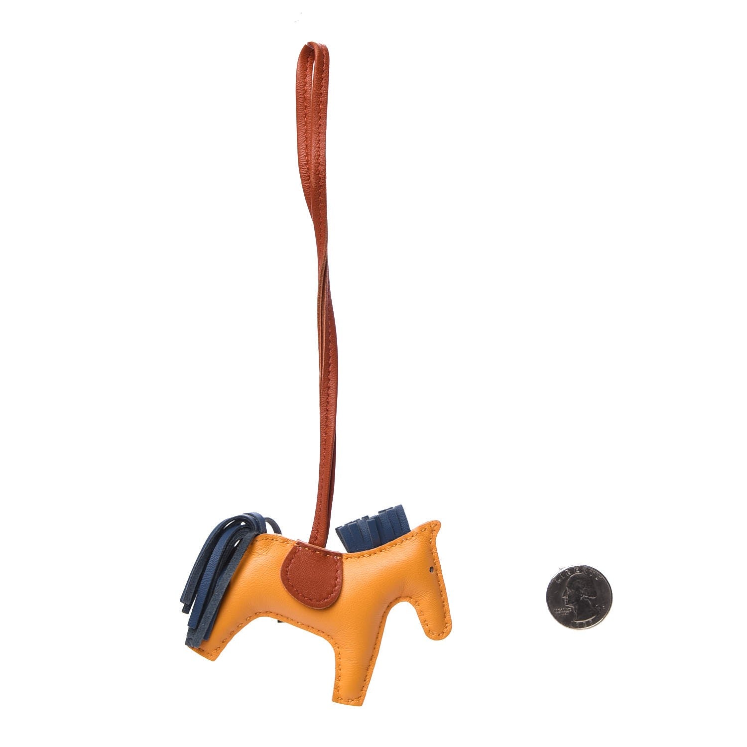Hermes Milo Lambskin Grigri Rodeo Horse Bag Charm PM Jaune D'Or Bleu Agate Cornaline 2 of 4