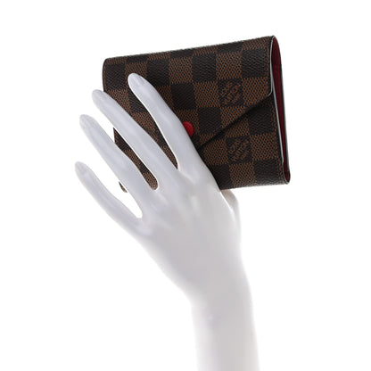 Louis Vuitton Damier Ebene Victorine Wallet Red 2 of 7